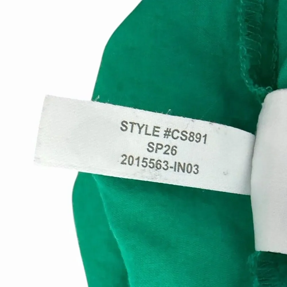J.Crew Factory Eyelet Embroidered Midi Dress Emerald Beryl Green Size 10 CS891